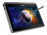 ASUS BR1100FKA-BP0746RA - Flippdesign - Celeron N4500 / 1.1 GHz - Windows 10 Pro National Academic - UHD Graphics - 8 GB RAM - 128 GB eMMC - 11.6 berøringsskjerm 1366 x 768 (HD) - Wi-Fi 6 - mørk grå