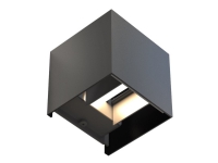Hama - Vegglampe - LED - 6 W (ekvivalent 35 W) - klasse G - varm hvitfarge til dagslys - 2700-6500 K - kvadrat - svart