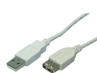 LogiLink 3m USB 2.0, 3 m, USB A, USB A, USB 2.0, Hankjønn/hunkjønn, Grå