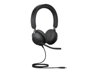 Jabra Evolve2 40 UC Stereo - Hodesett - on-ear - kablet - USB-C - lydisolerende