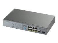 Zyxel GS1300-10HP - Switch - 8 x 10/100/1000 (PoE+) + 1 x kombo for Gigabit Ethernet/Gigabit SFP - stasjonær - PoE+ (130 W)