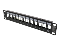 DELTACOIMP 10-PATCH18 - Koblingspanel - rackmonterbar - svart - 1U - 10 - 12 porter