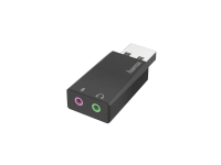 Hama 00200323, USB, 2x3.5 mm, Sort