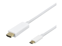 DELTACO USBC-HDMI1016-K - Ekstern videoadapter - USB-C - HDMI - svart, hvit